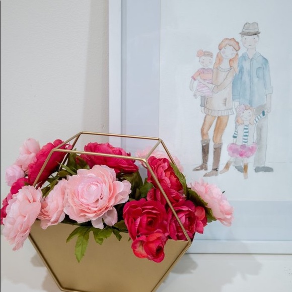 Decocrated Other - Gold/Brass Octagon-Shaped Geo Planter